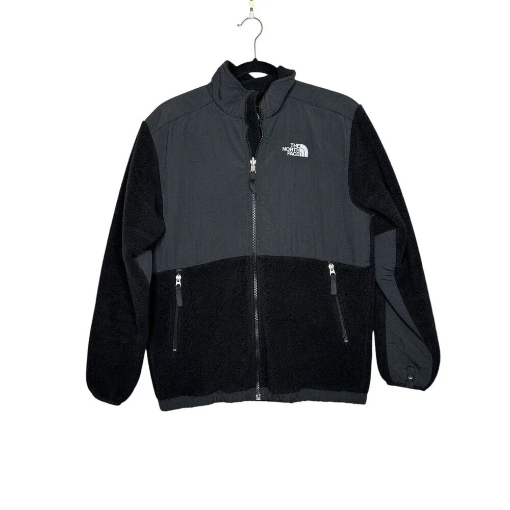 The North Face Denali Boys Jacket Size XL Full Zip Fleece Black Coat